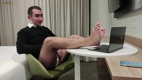 step gay dad - the online office - caught jerking during a online meeting with my boss!