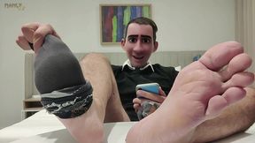 step gay dad - the online office - caught jerking during a online meeting with my boss!