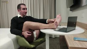 step gay dad - the online office - caught jerking during a online meeting with my boss!