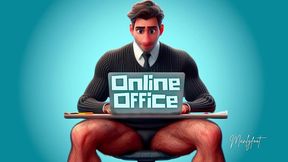 step gay dad - the online office - caught jerking during a online meeting with my boss!