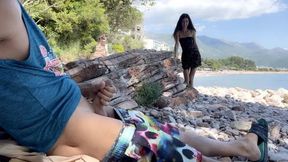 Public Beach Handjob: Stranger's Hard Cock Made Me Jerk Him Off