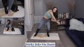 STICKY JOKE ON JAMIE - Jamie Daniels, Stuck, Sticky Glue, Stuck Boots, Struggle - MP4