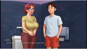 Summertime Saga - Gameplay - Roleplay - Taboo - Judith Big Saggy Boobs Pressing and Handjob