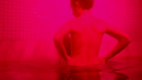 ariel ortiz bathes naked in a thermal bath and celebrates afterwards by having her second squirt in a hotel
