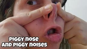 Piggy Nose & Realistic Oinking – Pushing Up My Nose & Making Pig Noises (Nose Fetish, Pig Play)