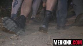 Officer Brock Avery gets turned into gangbang fucktoy by hot woodsmen