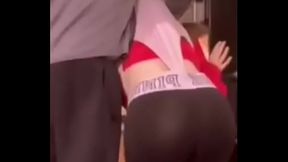 Fit Chick in Yoga Pants gets Her Booty Shorts PULLED OVER HER HEAD