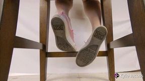 Sneakers Socks and Bare Feet Under Chair - Kylie Jacobsx - MP4 480p SD