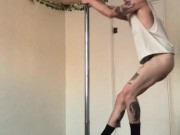 pole dancing trans twink flashing asshole