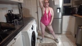 Wife with Big Tits Dancing in Swimsuit