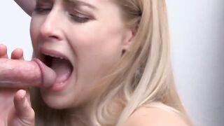 Blondie perp Nikki Peach threesome fucked and cum sprayed