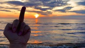 Just middle finger for you, my pervert