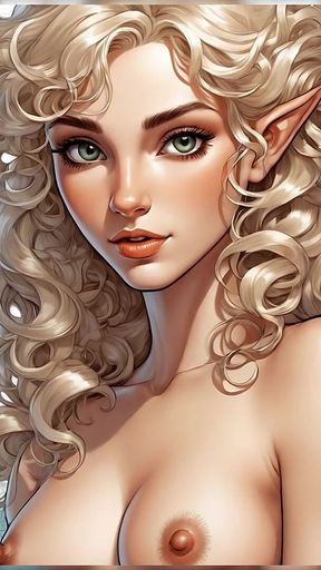 Lustrender Comic Style Nude Elf Girl Slideshow - Sexy Ai Fantasy Elf Pussy & Tits