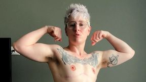Body Check July 2026 | Trans FtM Nonbinary Jaq Quicksilver Shows Off Athletic Muscular Body with Flexing - 4k