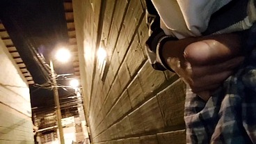 Risky public jerking off outdoors. Gay exhib