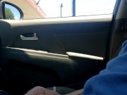 Hairy ginger edging in public, showing off at a gas station