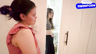 Amateur couple on a crazy public hump adventure, following orders and obeying them in a bathroom - hottest XXX!