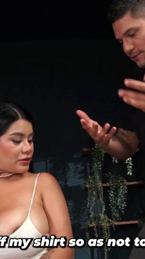 Stepson tries out his stepfather's new girlfriend and ends up joining in - A great threesome   Clip 1