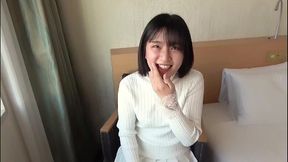 18-year-old japanese black-haired beauty. short height, small breasts, amateur blowjob and cum in mouth,. uncensored,