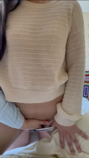 My girlfriend can't keep her hands off me, she fingers me before leaving for work