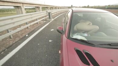 Rosario Gallardo masturbating on the highway mom goes wild