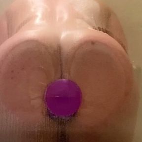 Big ass anal shower dildo masturbation