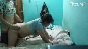 We doggy with medium with his white thong