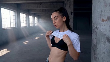Beautiful Skinny Brunette Accidentally Fucked by Construction Crew(AI Generated)