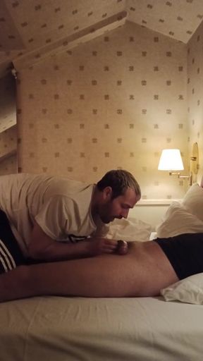 A dude calls bedroom service for a exclusive demand at the motel