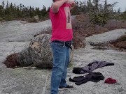 A quick strip after hiking in the woods. 6 degrees is pretty cold.