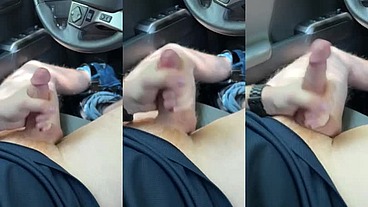 Daddy just stroking his hard cock in the car after work ;)