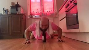 Sissy Andreas giving a bottle blow Job