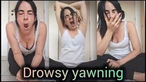 Drowsy yawning!