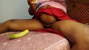 Caught Her Masturbating with cucumber
