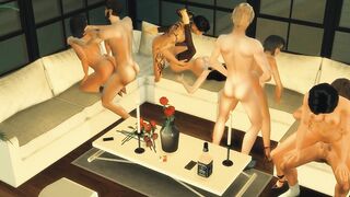 Sims four. GYM «Flex nutt». Part 7 (Final) - Birthday sex party