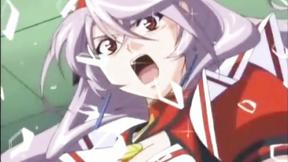 Weird anime ball busting teen smashes crotch