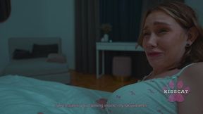 step daughter catches step mom in shared bed! you re not enough - kisscat & shalina devine