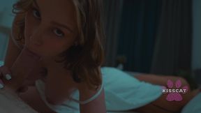 step daughter catches step mom in shared bed! you re not enough - kisscat & shalina devine