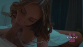 step daughter catches step mom in shared bed! you re not enough - kisscat & shalina devine
