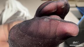 POV Under My Big Pantyhosed Booty: Nylon Foot &amp; Rear Teasing