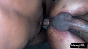 one horny twink with two big black dicks