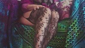 LadyFeet wearing a transperant bodystocking