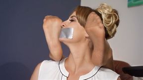 Weronika And Stella - Black Socks And Tan Pantyhose Smelling