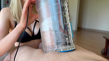 This automatic blowjob machine milked the cum right out of you