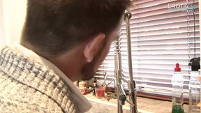 Pervy German hunk films his wildest doggy fucking session