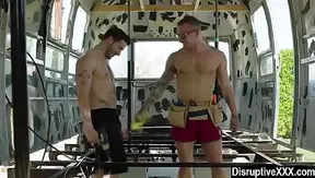 Hot Hardbodies Collide: Horny Mechanic Twinks Fuck Outside After Hours – 18+
