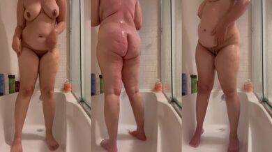 Chubby BBW cutsie cumming in hot steamy shower