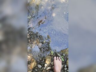 Closeup Pissing in the River