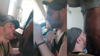 Damndredidthatt's hot homemade interracial blowjob will make you want to stick your dick in his mouth