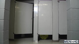 Three dudes go at it in the locker room feeding their cocks